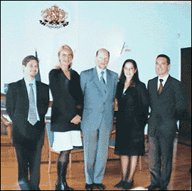 H.E. Simeon Saxe-Coburg-Gotha with Dounia Wolteche, Corinne Semaille, Gilles Danard and Felipe Monteagudo