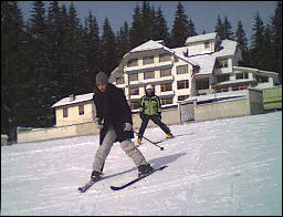 Dounia Wolteche skiing in Pamporovo Resort