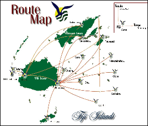 Air Fiji Route Map