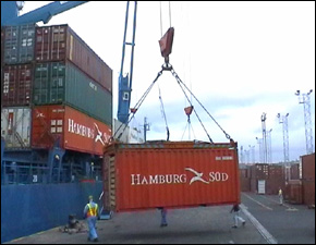 Handling cargo at the Port of Suva