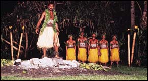 An Indigenous Fijian fire walking