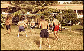 Volley ball match at the Kairaba beach Hotel