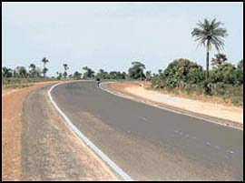 The Kombo Coastal Road from the Airport to Banjul