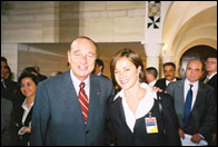 President Jacques Chirac with Mrs. Delphine Reynaud