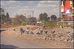 Road construction in Nairobi. 