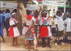 Kenya traditional dancers. Traditions are very deeply rooted in the countryside