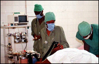 Anesthetical officers in theatre