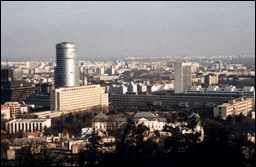 View of Bratislava showing the National Bank tower