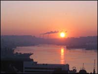 View of Golden Horn Bay at Sunrise