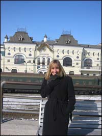 Jane outsite the Tran Siberian Terminal