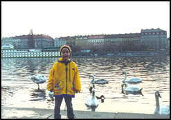 Little Honzik-boy in the spring of Prague