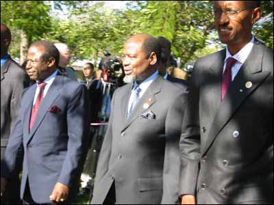 The host of the summit President of Mozambique Joaquim Chissano.