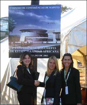 Our team in Mozambique, Laurence, Coco and Romina ready for a hard day's work