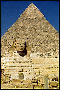 The Sphinx and the pyramid of Chephren