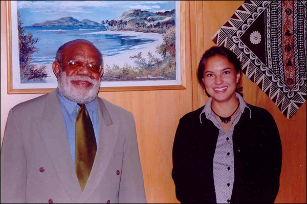 Hon Tomasi Vuetilovoni, Minister for Commerce, and Elisa Lopez