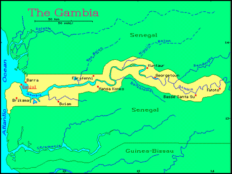Map of Gambia