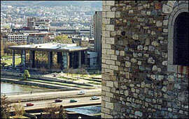 View of Macedonian Telecom from the fortress