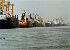 The port in Lagos