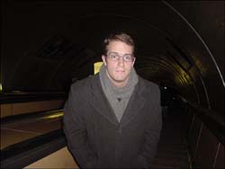 Nicholas Bruneau exits the Moscow metro