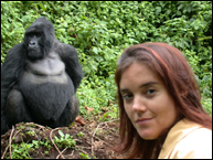 Natalia Anguas and her favorite gorilla, the Silverback